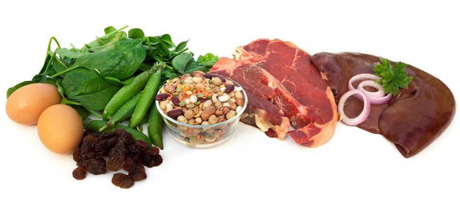 Продукты богатые железом
