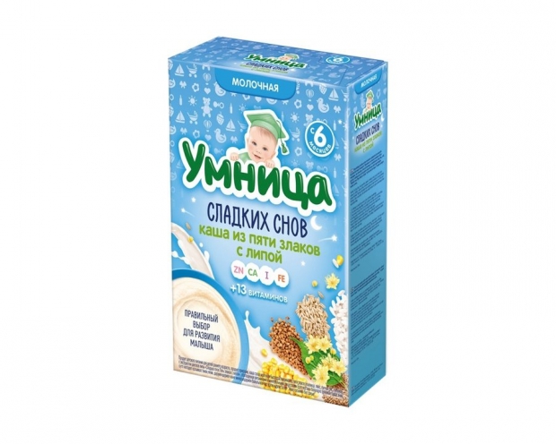 Каша молочная Умница «Сладких снов» из пяти злаков с липой